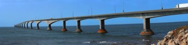 Prince Edward Island Kanada Konfederasyonu Bridge'de yan görünüm Panoraması