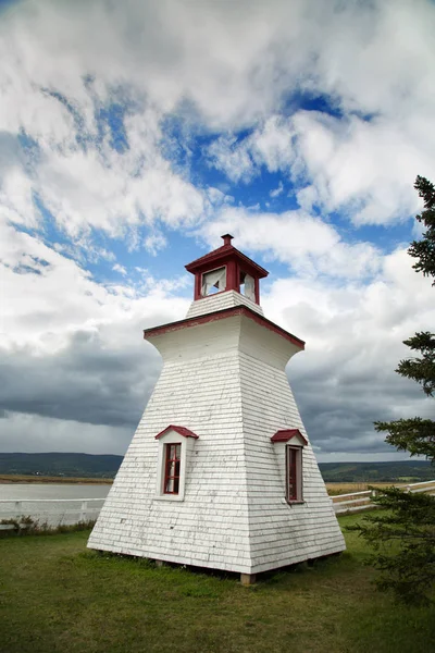 Anderson Holle Vuurtoren Met Een Grijze Bewolkte Hemel New Brunswick — Stockfoto