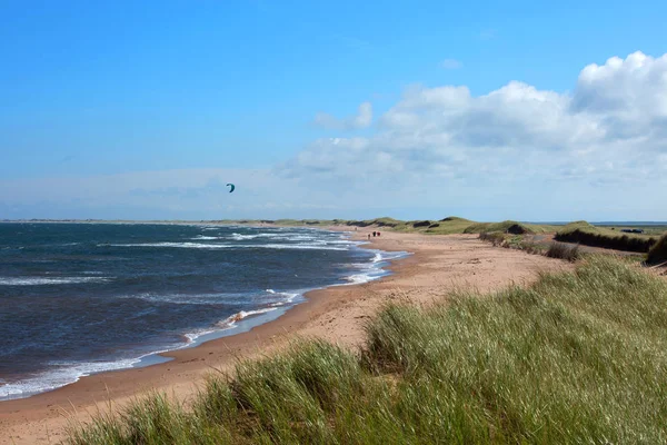 Beautiful day at south dune in magdalen island in quebec canada