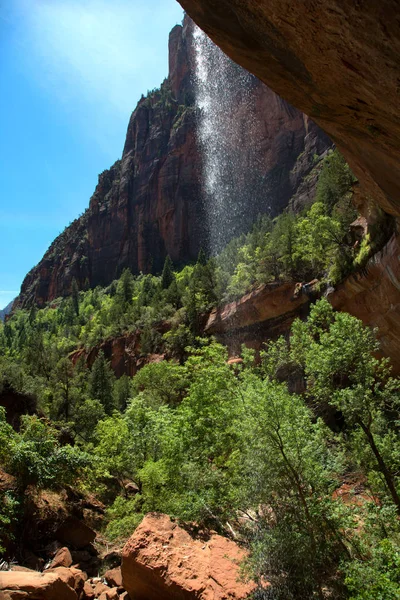 Waterfalls Emerald Pools Zion National Park Utah United States — Stock Photo, Image