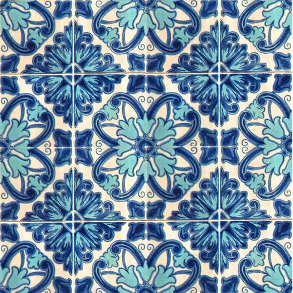 Photograph Traditional Portuguese Tiles Blue — Stock Photo, Image