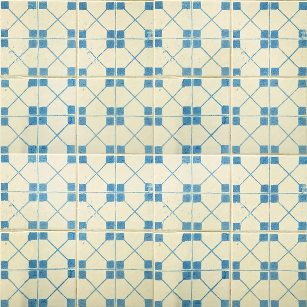 Photograph Traditional Portuguese Tiles Thin Line Little Square Pale Blue — Stock Photo, Image