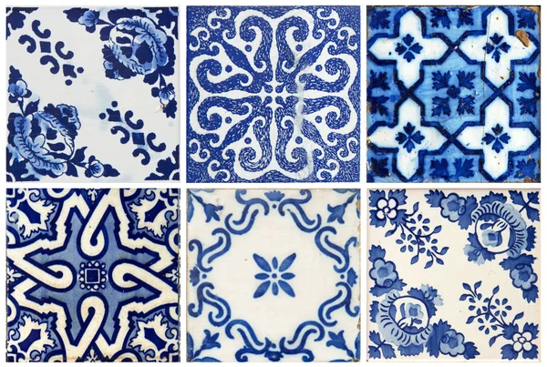 Photographe Tradycyjne Portugalskie Płytki Kolorze Niebieskim Kwiatami — Zdjęcie stockowe