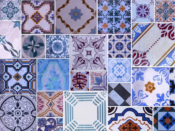 Fotografía Azulejos Portugueses Tradicionales Colores Naranja Marrón —  Fotos de Stock