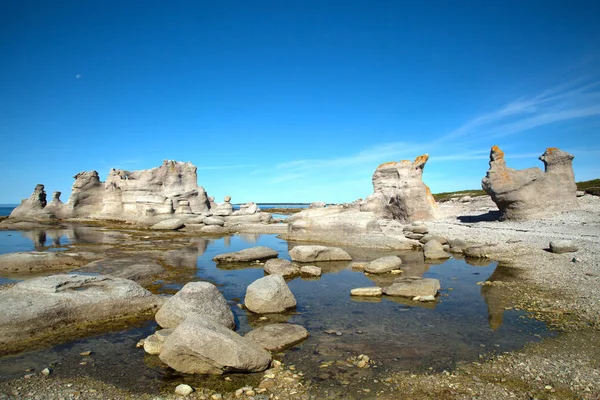 Chateau Och Agneau Monolithe Grande Ile Mingan Skärgårdens Nationalpark Reserv — Stockfoto