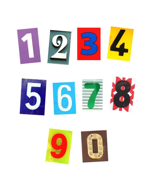 Numbers Collection Different Colours Patterns — Stock Photo, Image