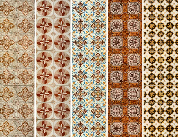 Photograph Traditional Portuguese Tiles Brown Orange — Stock Photo, Image