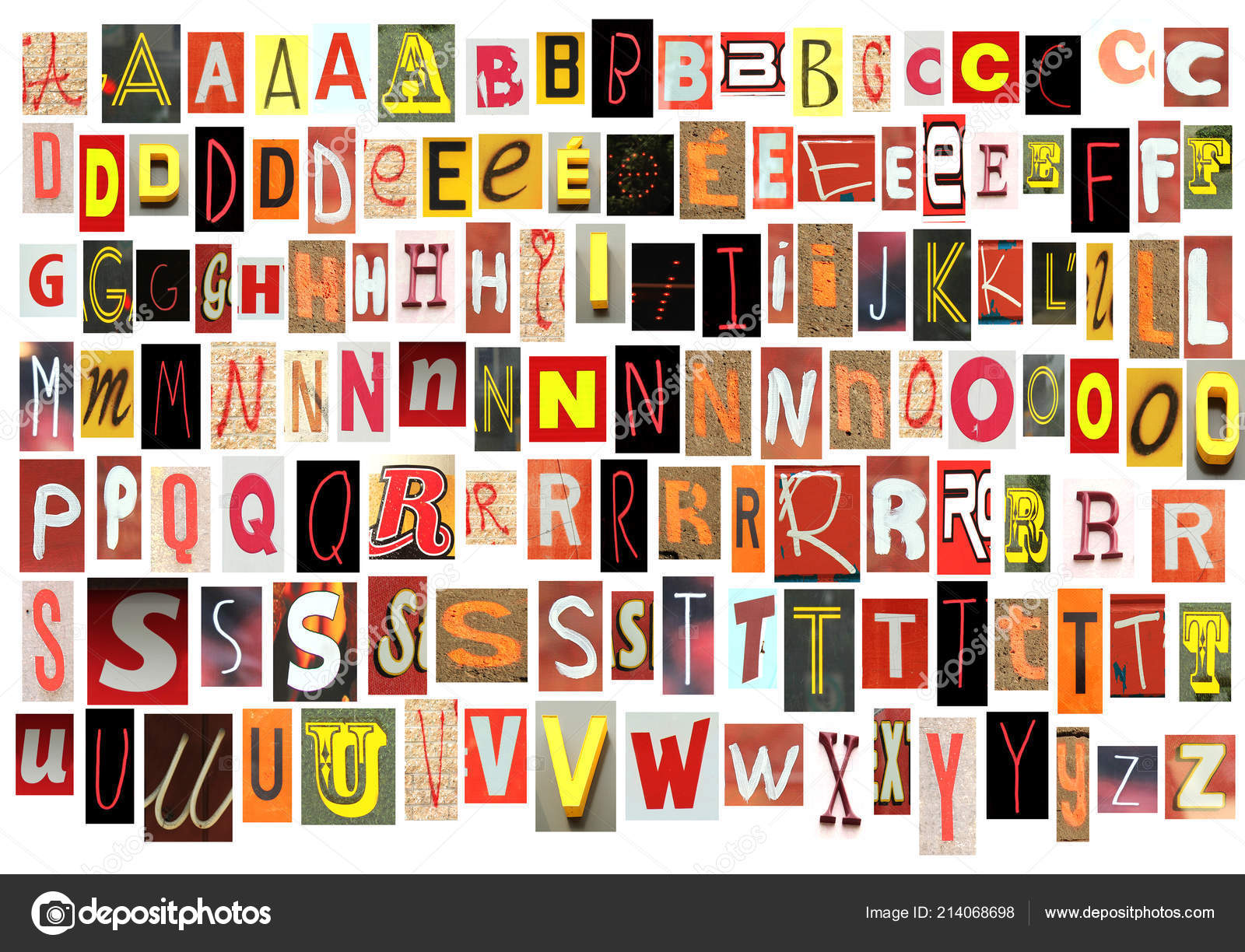 Newspaper Alphabet Cut Out Red Orange Yellow Black Isolated White Stock Photo By C Pinkcandy Newspaper Alphabet Cut Out Red Orange Yellow Black Isolated White Stock Photo By C Pinkcandy
