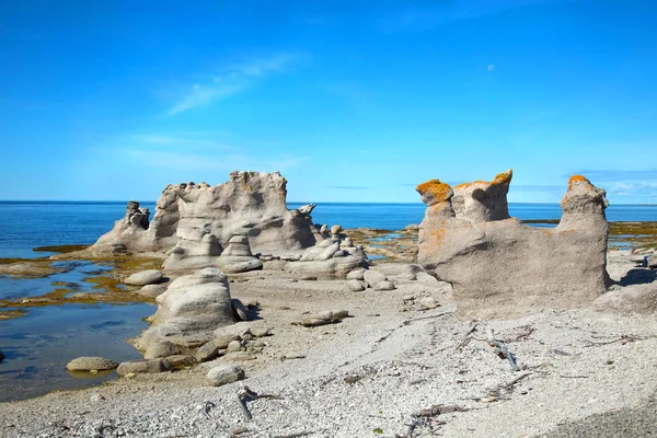 Chateau Och Agneau Monolithe Grande Ile Mingan Skärgårdens Nationalpark Reserv — Stockfoto