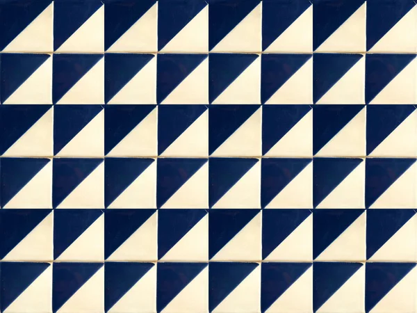 Photographe Traditional Portuguese Tiles Geometric Pattern Navy Blue — Stock Photo, Image