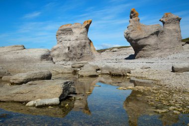 Agneau monolithe at grande ile in Mingan Archipelago National Park Reserve in Quebec in Canada