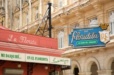 HAVANA-CUBA- DEC 5, 2018:  El Floridita in 1914, this bar and restaurant in Havana Cuba became world-known thanks to author Ernest Hemingway, who was a regular costumer. clipart