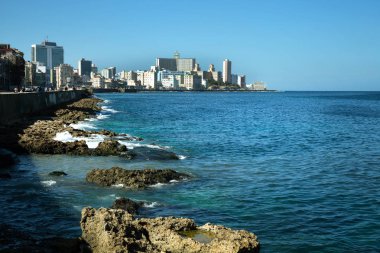Güzel manzara Malecón ve Havana Küba'da oteller