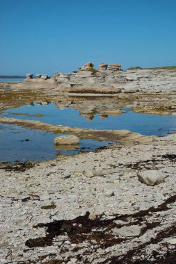 Düşük gelgit Grande Ile Mingan Adalar Milli Parkı rezerv Quebec Kanada, güzel manzara