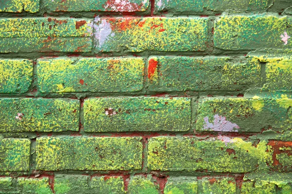 Parede de tijolo verde menta peint — Fotografia de Stock