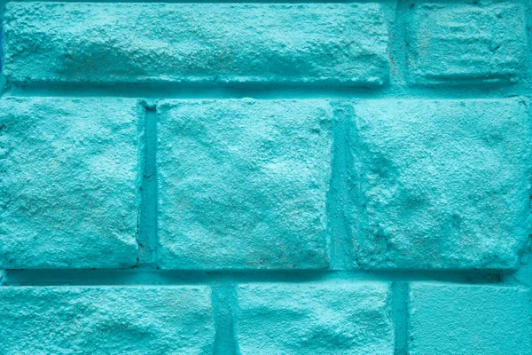 Blue turquoise peint brick wall — Stock Photo, Image