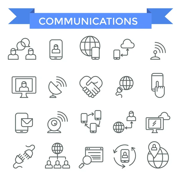 Kommunizierende Symbole Schlankes Design — Stockvektor