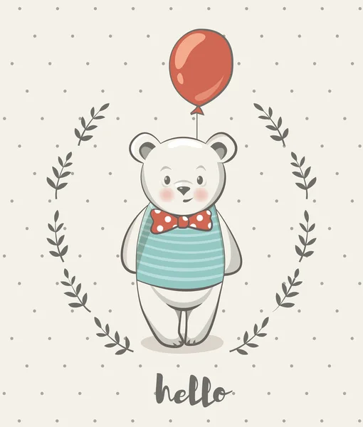 Cute Little Bear Cartoon Vector Illustration Posters Baby Room Greeting — Stock Vector
