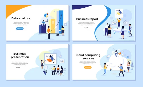 Zestaw Szablonów Projektowania Stron Internetowych Dla Statystyk Analizy Danych Raportów Grafika Wektorowa