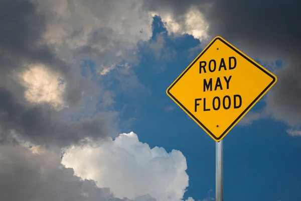 Road May Flood Sign — Stock Photo, Image