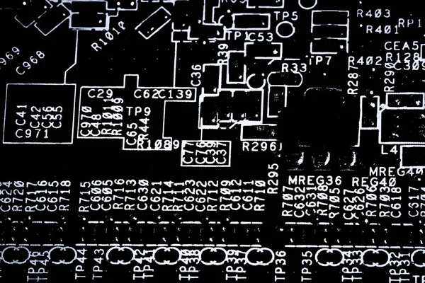 Absztrakt Zár Megjelöl Mainboard Elektronikus Számítógép Háttér Logika Board Cpu — Stock Fotó