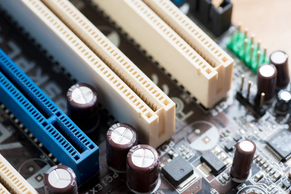 Astratto Primo Piano Mainboard Sfondo Del Computer Elettronico Scheda Logica — Foto Stock