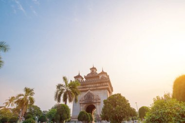 Güzel mimari Patuxay (zafer kapısı) Vientiane, Laos