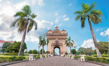 Güzel mimari Patuxay (zafer kapısı) Vientiane, Laos