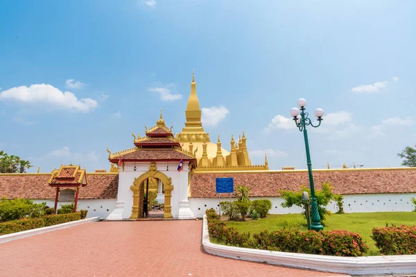 Hermosa Arquitectura Templo Pha Luang Vientiane Laos — Foto de Stock