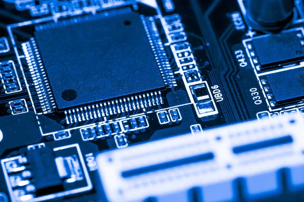 Abstraktní Zblízka Mainboard Elektronické Počítače Pozadí Logika Rady Cpu Deska — Stock fotografie