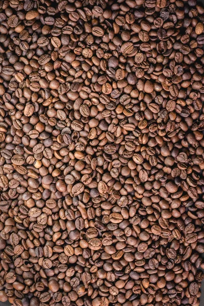 Närbild Kaffebönor Bakgrunden — Stockfoto
