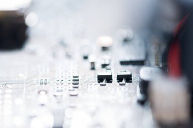 Abstract, Mainboard elektronik bilgisayar, teknolojik altyapı yakın çekim.