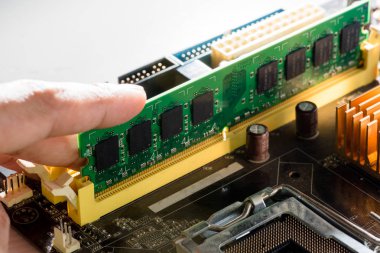 Abstract, Mainboard elektronik bilgisayar, teknolojik altyapı yakın çekim.