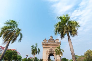Güzel mimari Patuxay (zafer kapısı) Vientiane, Laos
