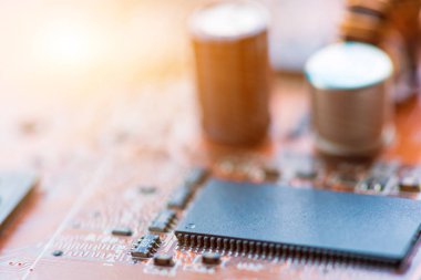 Abstract, Mainboard elektronik bilgisayar arka planı kapat. (mantık kurulu, cpu anakart, ana masa, sistem kartına, mobo)