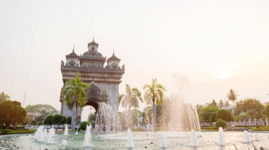 Güzel mimari Patuxay (zafer kapısı) Vientiane, Laos