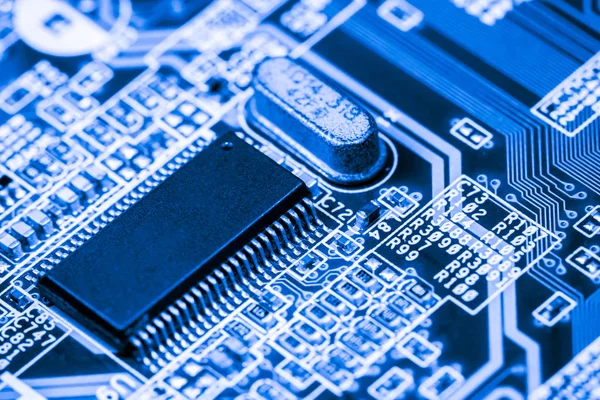 Abstract Close Van Elektronische Mainboard Achtergrond Van Computer Printplaat Cpu — Stockfoto