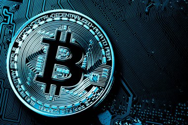 Altın Bitcoin para yakın çekim