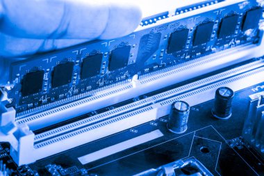 Anakart bilgisayar elektronik Ram(random access memory) yakın çekim