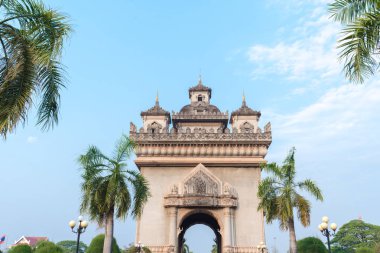 Güzel mimari Patuxay (zafer kapısı) Vientiane, Laos
