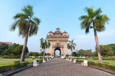 Güzel mimari Patuxay (zafer kapısı) Vientiane, Laos