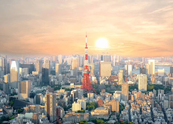 Mirador Más Hermoso Atardecer Torre Tokio Ciudad Tokyo Japón —  Fotos de Stock