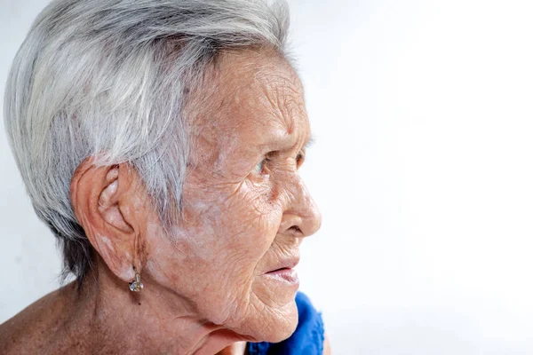 Velhota Está Solitária Demência Doença Alzheimers — Fotografia de Stock