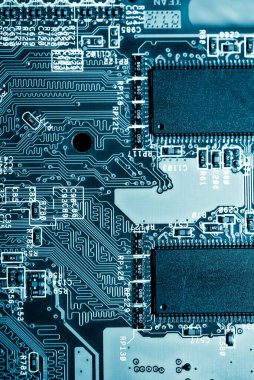 Özet olarak, anakart elektronik arkaplanı kapat. (mantık kartı, Cpu ana kartı, devre, sistem kartı, mobo)