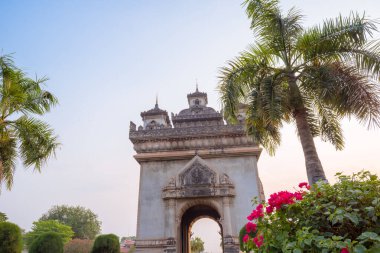 Vientiane, Laos 'taki en güzel Bakış Açısı Patuxay (Zafer Kapısı)
