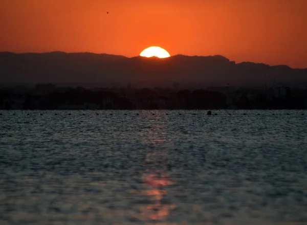 Beau Coucher Soleil Sur Mer — Photo