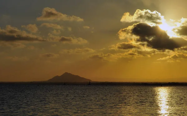 在地中海上美丽的落日 — 图库照片