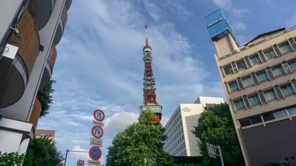 Tokyo Japan August 2018 Tokyo Tower Distance Cloudy Day — Stock Photo, Image