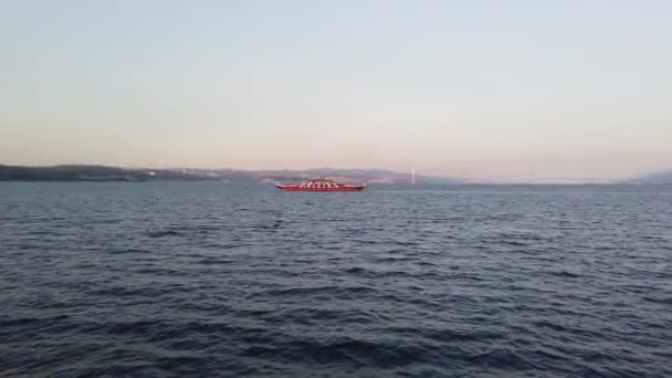Yalova Türkei Juli 2019 Boot Auf See Einem Sommernachmittag Richtung — Stockvideo