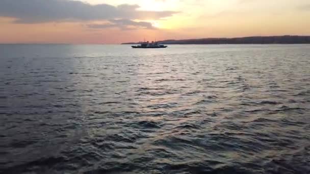 Yalova Turkije Juli 2019 Boot Zee Een Zomerse Middag Weg — Stockvideo